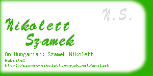nikolett szamek business card